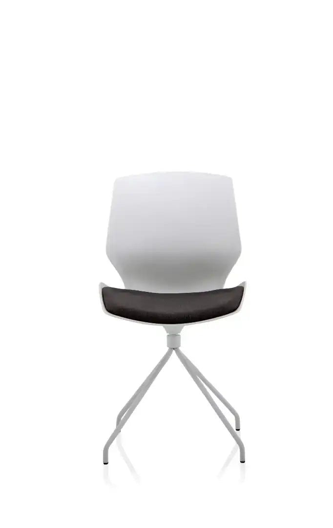 Florence Spindle White Frame Fabric Seat Visitor Chair - Price Crash Furniture