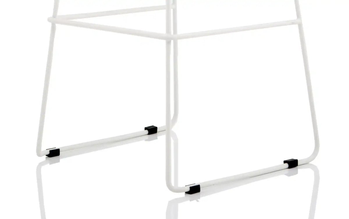 Florence White Frame Fabric Seat High Stool Chair - Price Crash Furniture