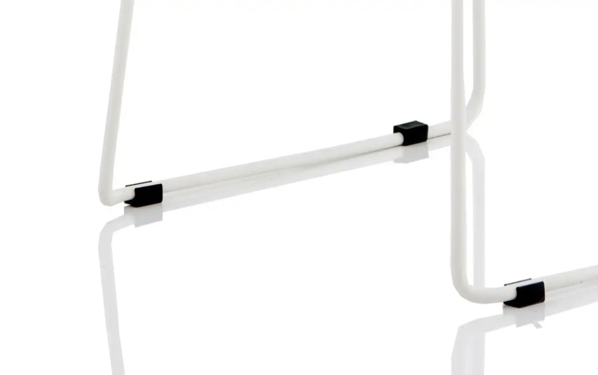 Florence White Frame Fabric Seat High Stool Chair - Price Crash Furniture