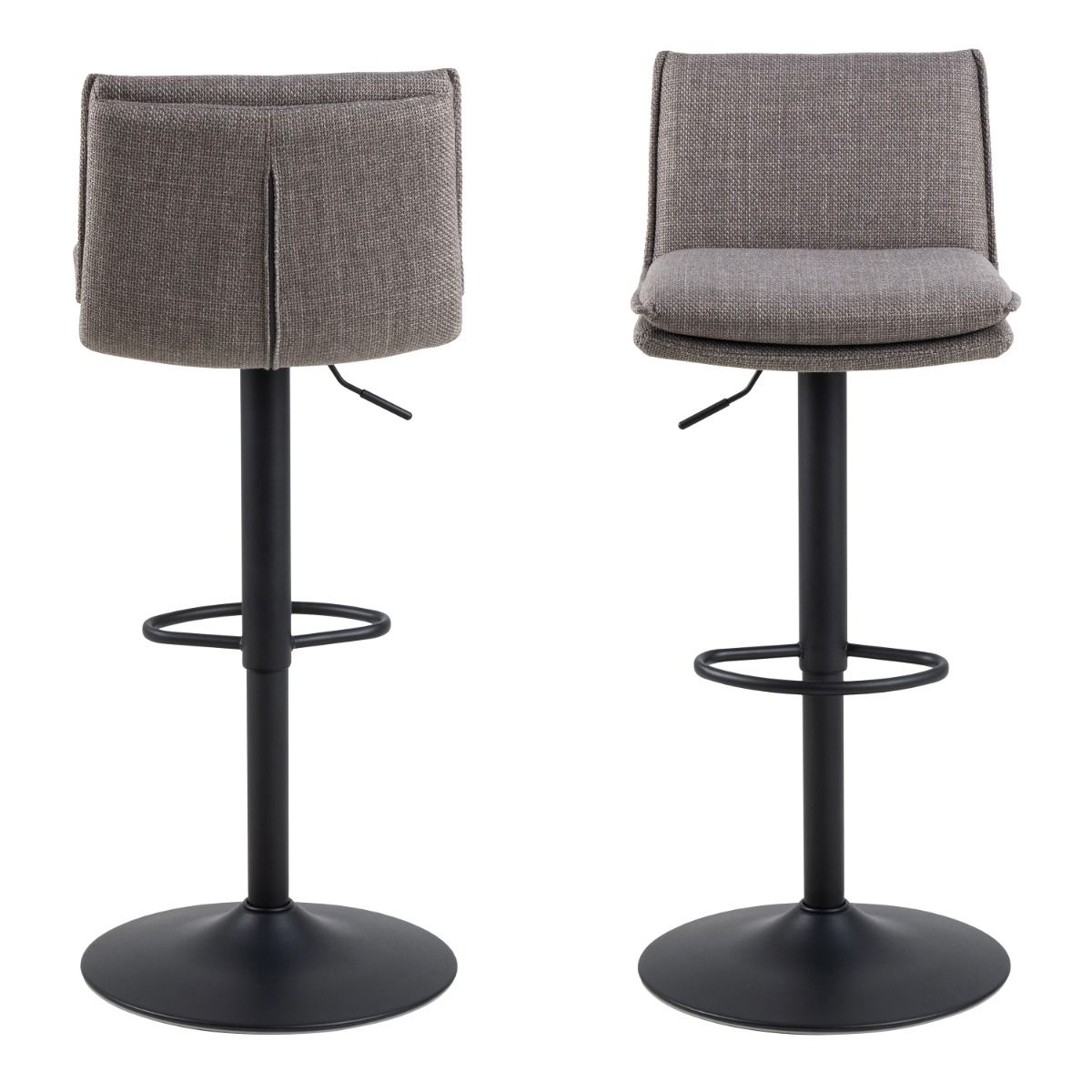 Flynn Swivel Bar Stool In Light Grey-Brown - Price Crash Furniture