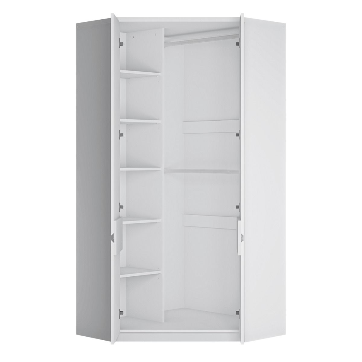 Fribo 2 Door Corner Wardrobe In Alpine White - Price Crash Furniture