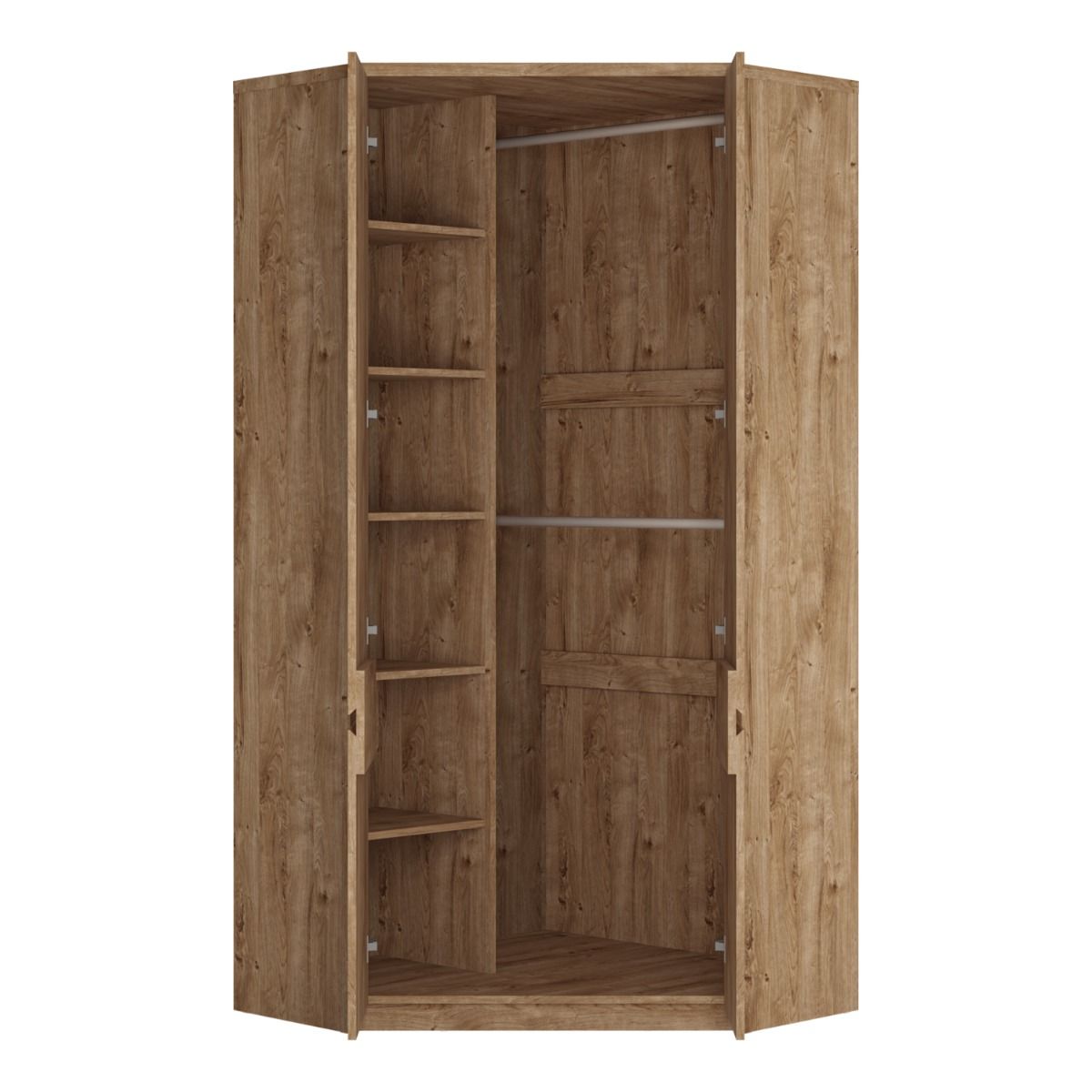 Fribo 2 Door Corner Wardrobe In Golden Ribbeck Oak - Price Crash Furniture