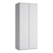 Fribo 2 Door Wardrobe with Hanging Rail & Shelves in Alpine White - Price Crash Furniture