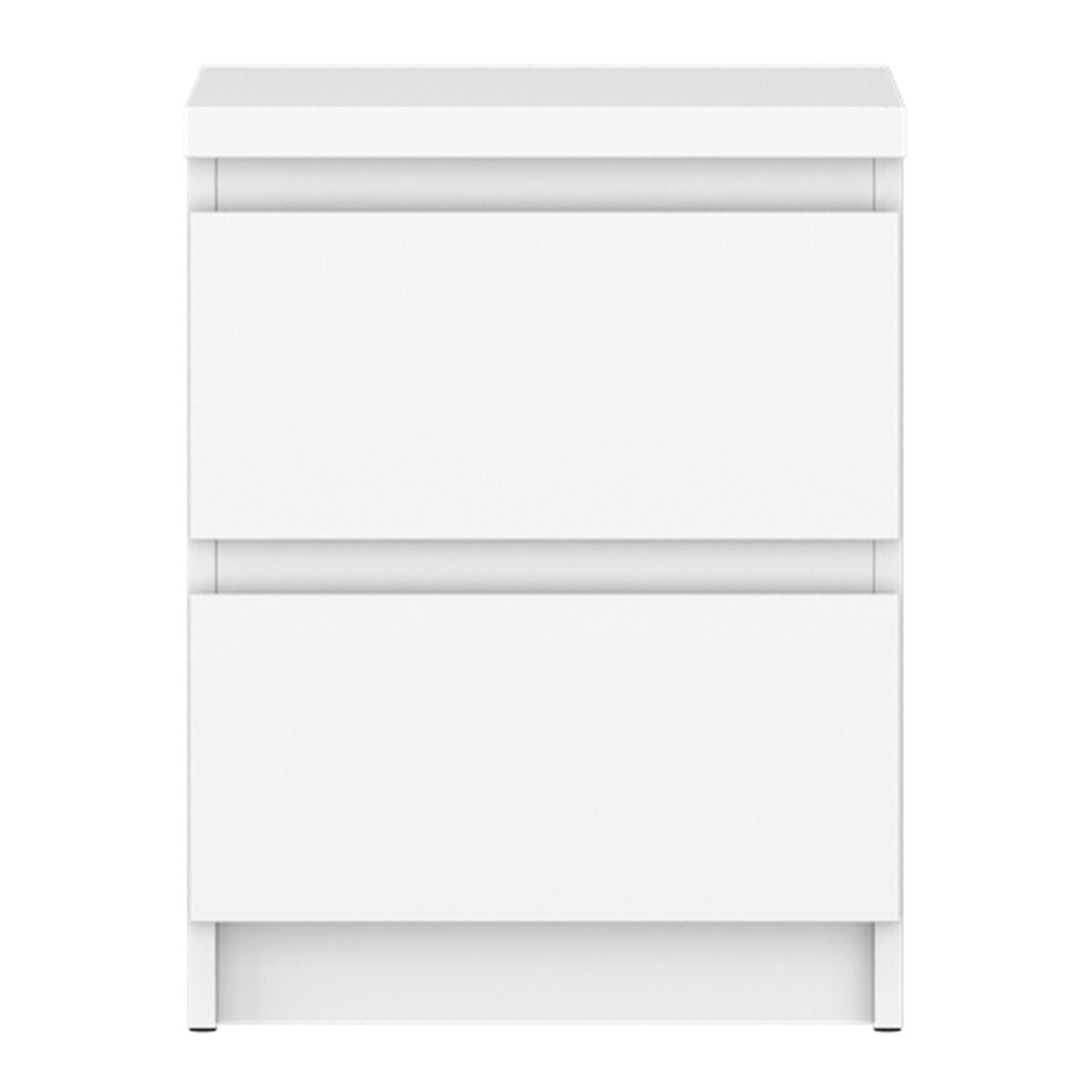 Fribo 2 Drawer Bedside Cabinet In Alpine White - Price Crash Furniture