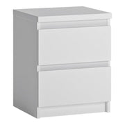 Fribo 2 Drawer Bedside Cabinet In Alpine White - Price Crash Furniture