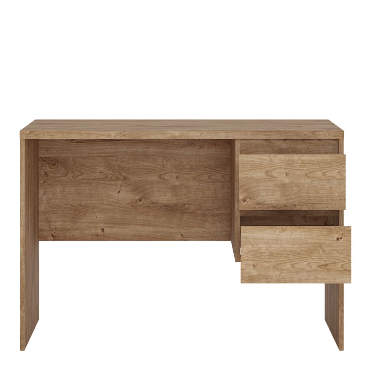 Fribo 2 Drawer Compact Study Desk In Golden Ribbeck Oak - Price Crash Furniture