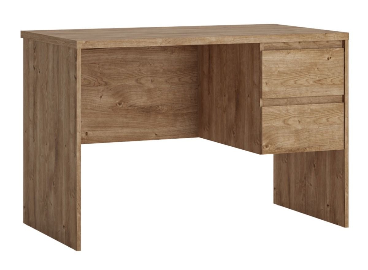 Fribo 2 Drawer Compact Study Desk In Golden Ribbeck Oak - Price Crash Furniture