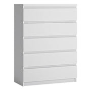 Fribo 5 Drawer Chest Of Drawers In Alpine White - Price Crash Furniture