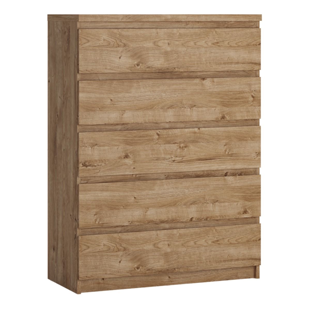 Fribo 5 Drawer Chest Of Drawers In Golden Ribbeck Oak - Price Crash Furniture