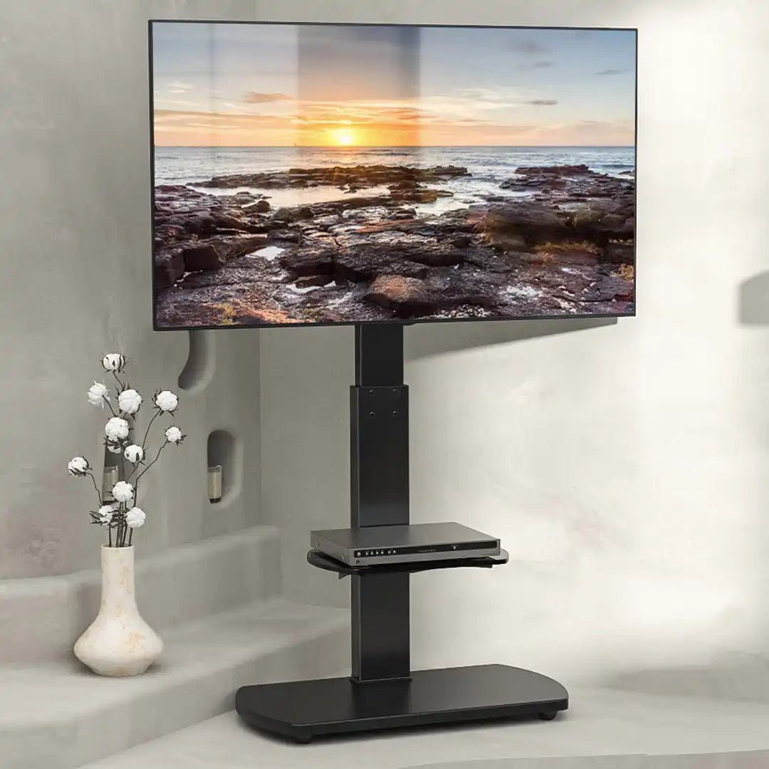 FS1 Floor Pedestal TV stand in Black - Price Crash Furniture