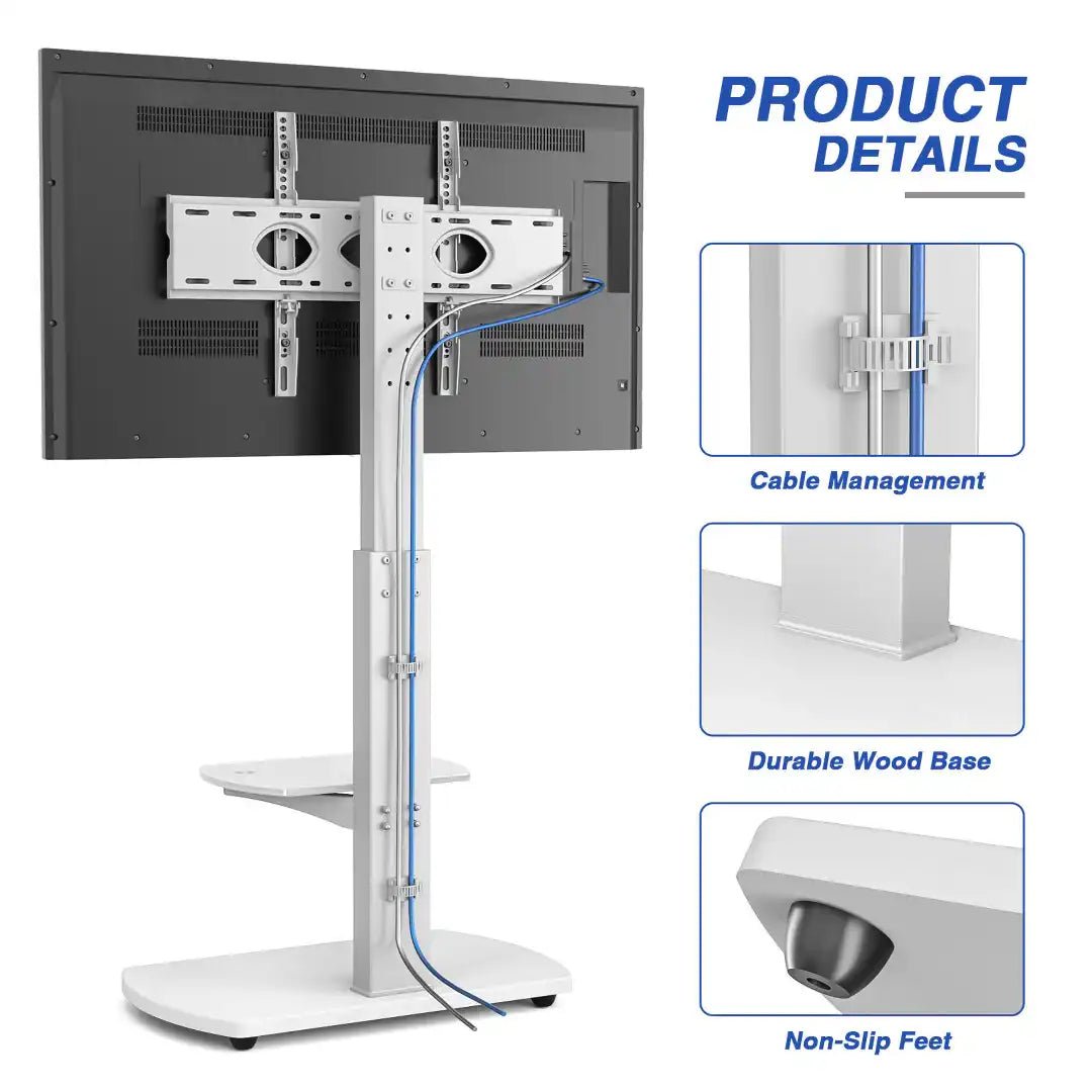 FS1 Floor Pedestal TV stand in White - Price Crash Furniture