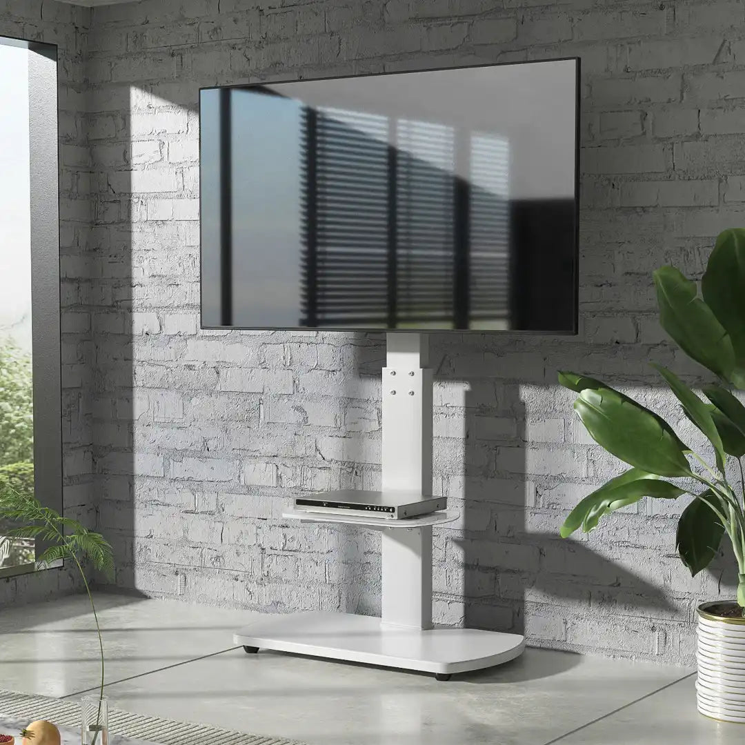 FS1 Floor Pedestal TV stand in White - Price Crash Furniture
