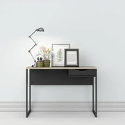 Function Plus Desk 1 Drawer in Black with Oak Trim - Price Crash Furniture