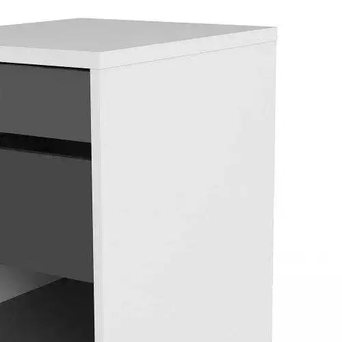 Function Plus Wheeled Filing Cabinet in White & Grey - Price Crash Furniture
