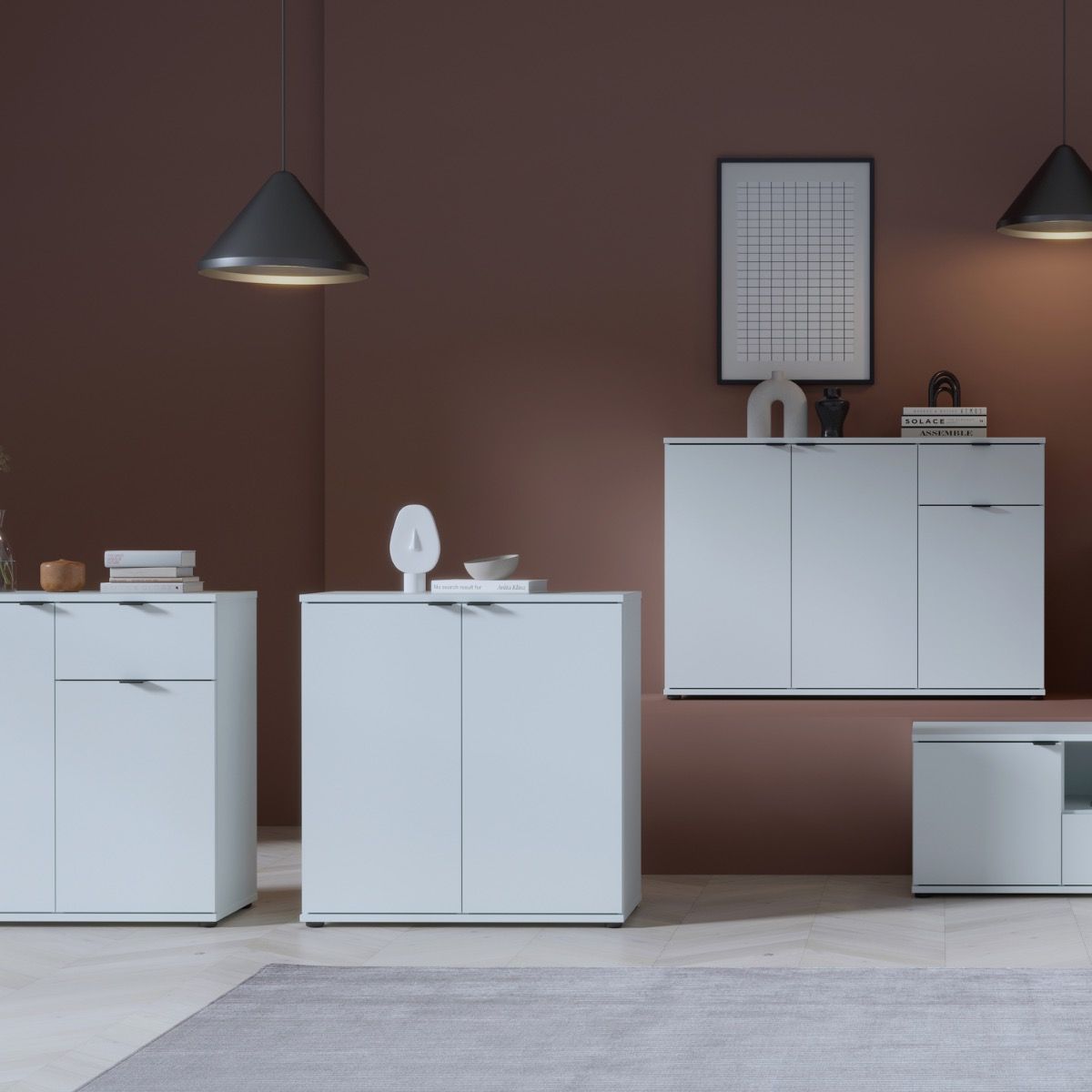 Ganymede 2 Door Cupboard In Light Grey - Price Crash Furniture