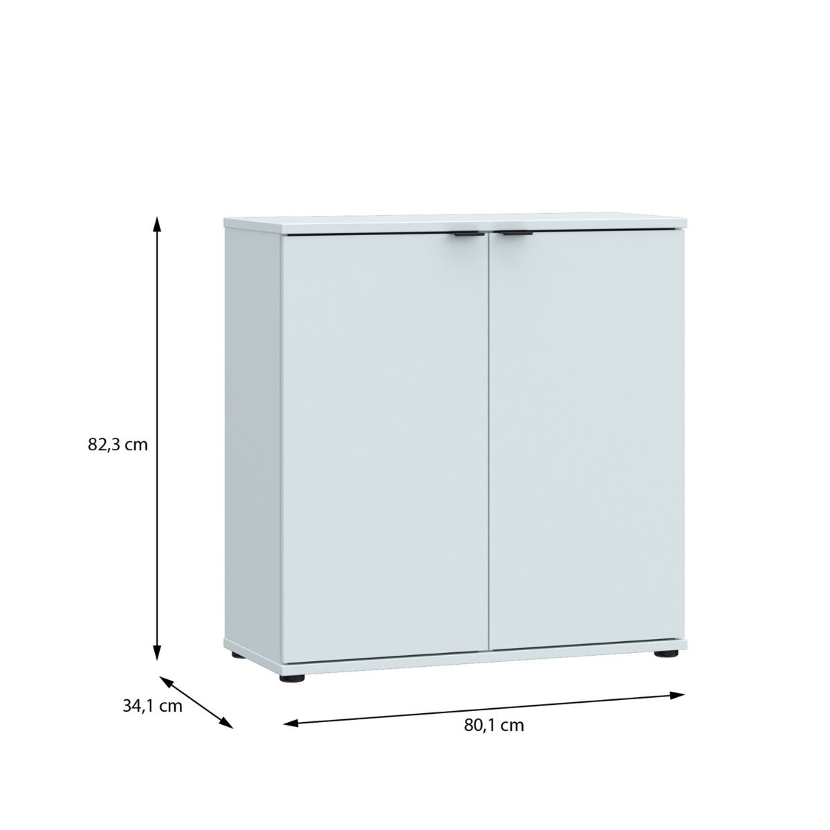 Ganymede 2 Door Cupboard In Light Grey - Price Crash Furniture