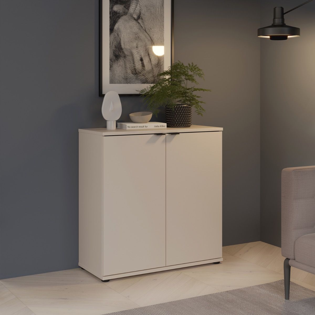 Ganymede 2 Door Cupboard In Sand - Price Crash Furniture