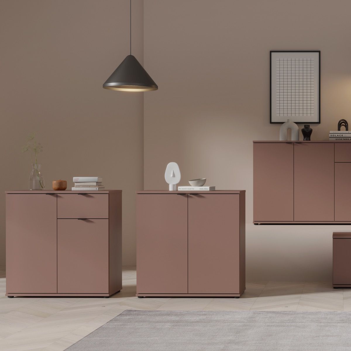 Ganymede 2 Door Cupboard In Terracotta - Price Crash Furniture