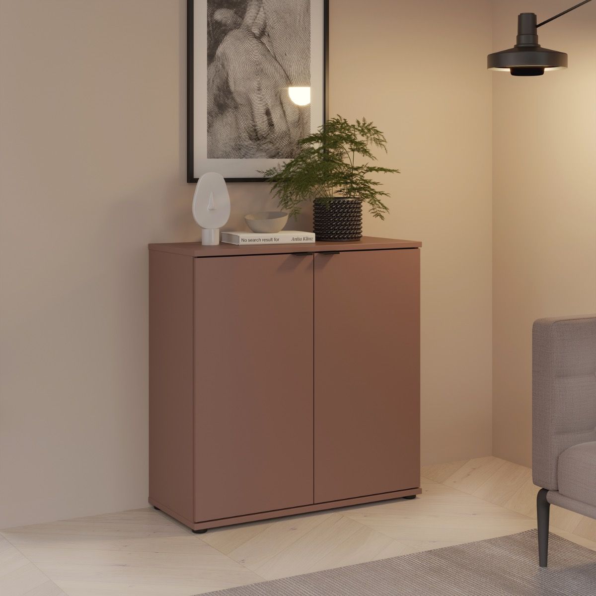 Ganymede 2 Door Cupboard In Terracotta - Price Crash Furniture