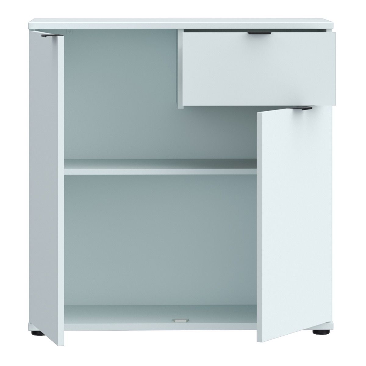 Ganymede 2 Door Cupboard With Drawer And Top Lip Detail In Light Grey - Price Crash Furniture