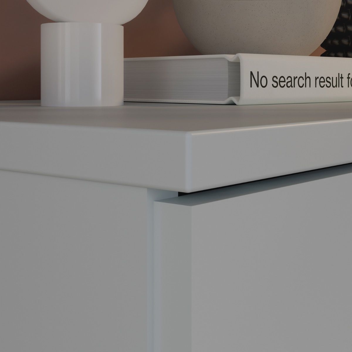 Ganymede 2 Door Cupboard With Drawer And Top Lip Detail In Light Grey - Price Crash Furniture