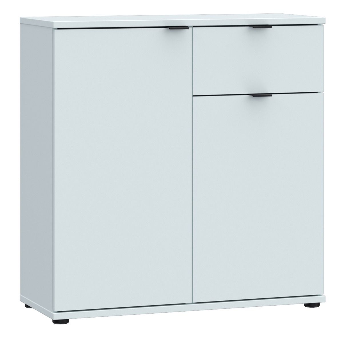 Ganymede 2 Door Cupboard With Drawer And Top Lip Detail In Light Grey - Price Crash Furniture