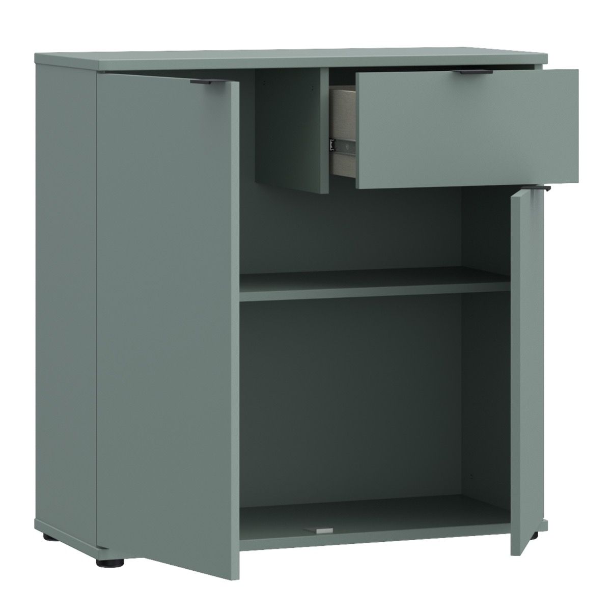 Ganymede 2 Door Cupboard With Drawer In Sage Green - Price Crash Furniture