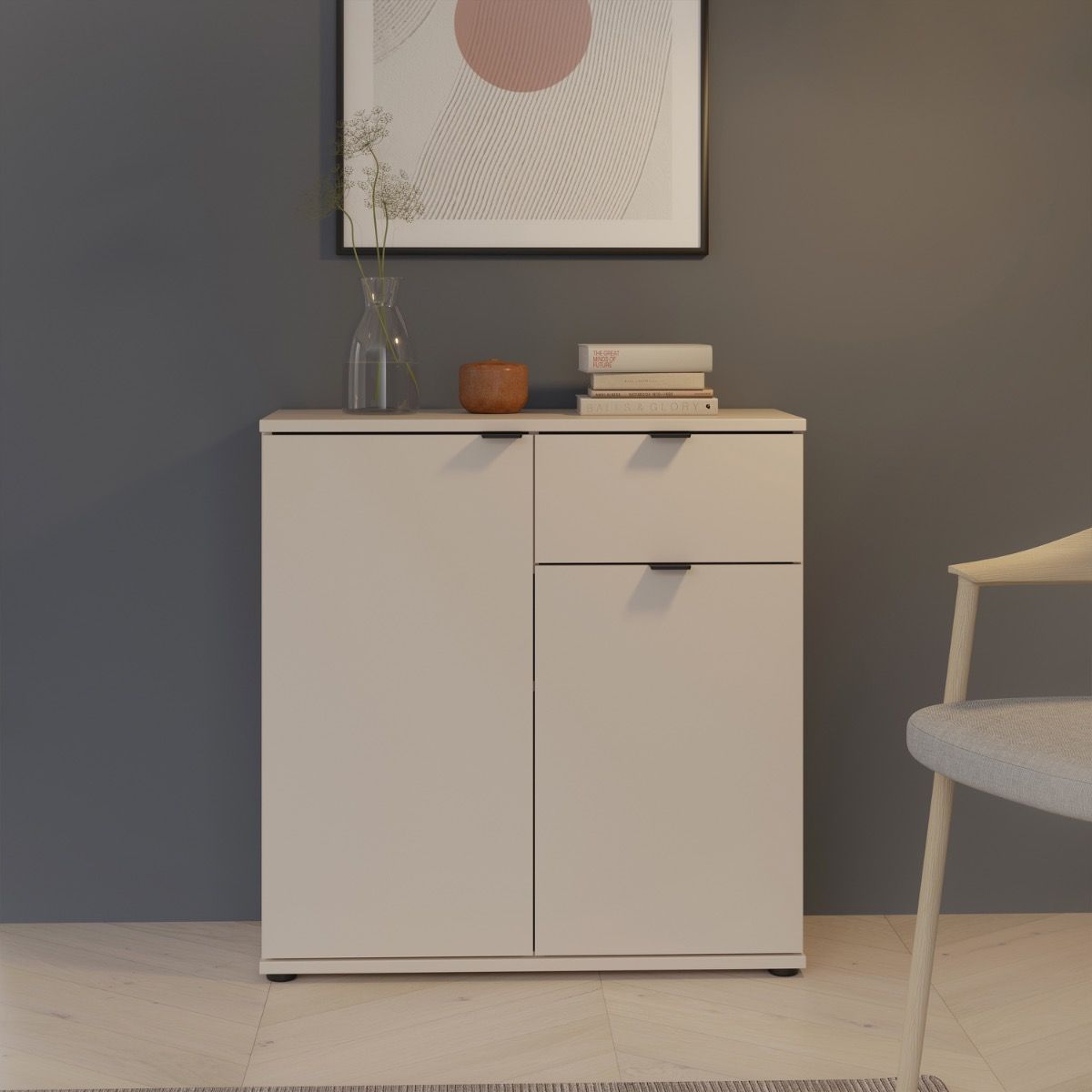 Ganymede 2 Door Cupboard With Drawer In Sand - Price Crash Furniture