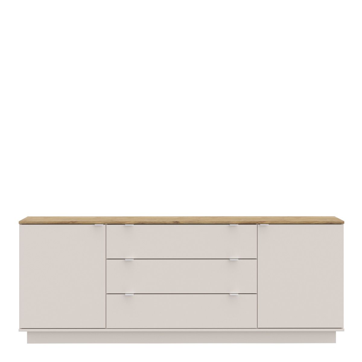 Ganymede Large Sideboard With 3 Drawers & 2 Doors In Mauvella Oak And Sand - Price Crash Furniture