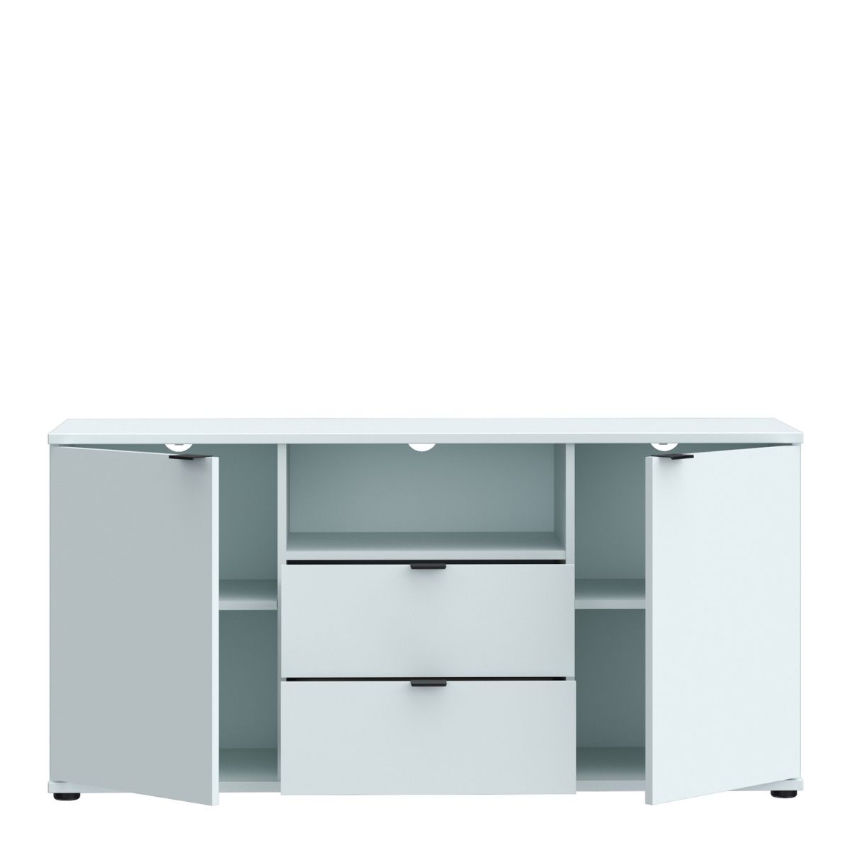 Ganymede Tall TV Stand With Open Shelf, Drawer & 2 Doors In Light Grey - Price Crash Furniture
