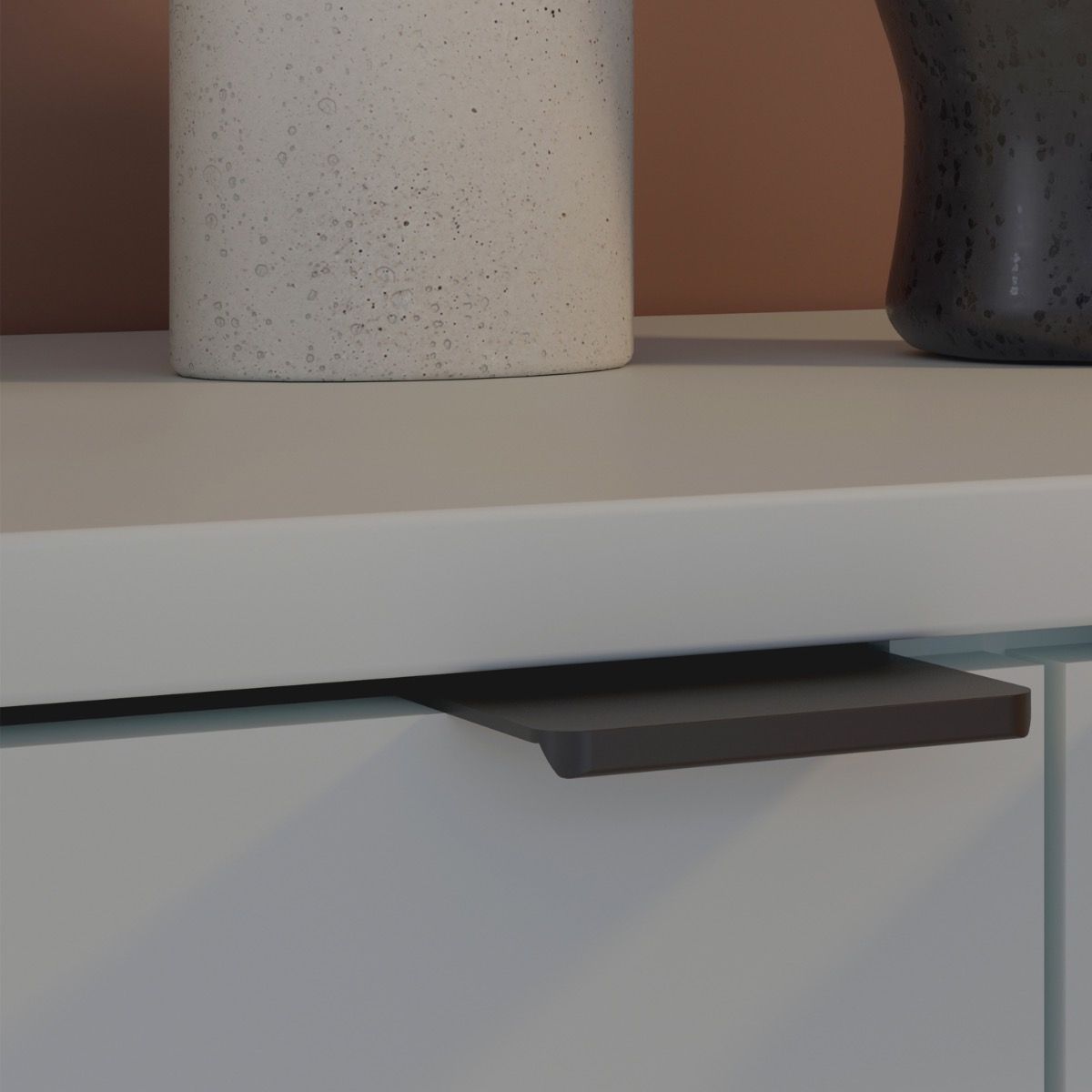Ganymede Tall TV Stand With Open Shelf, Drawer & 2 Doors In Light Grey - Price Crash Furniture