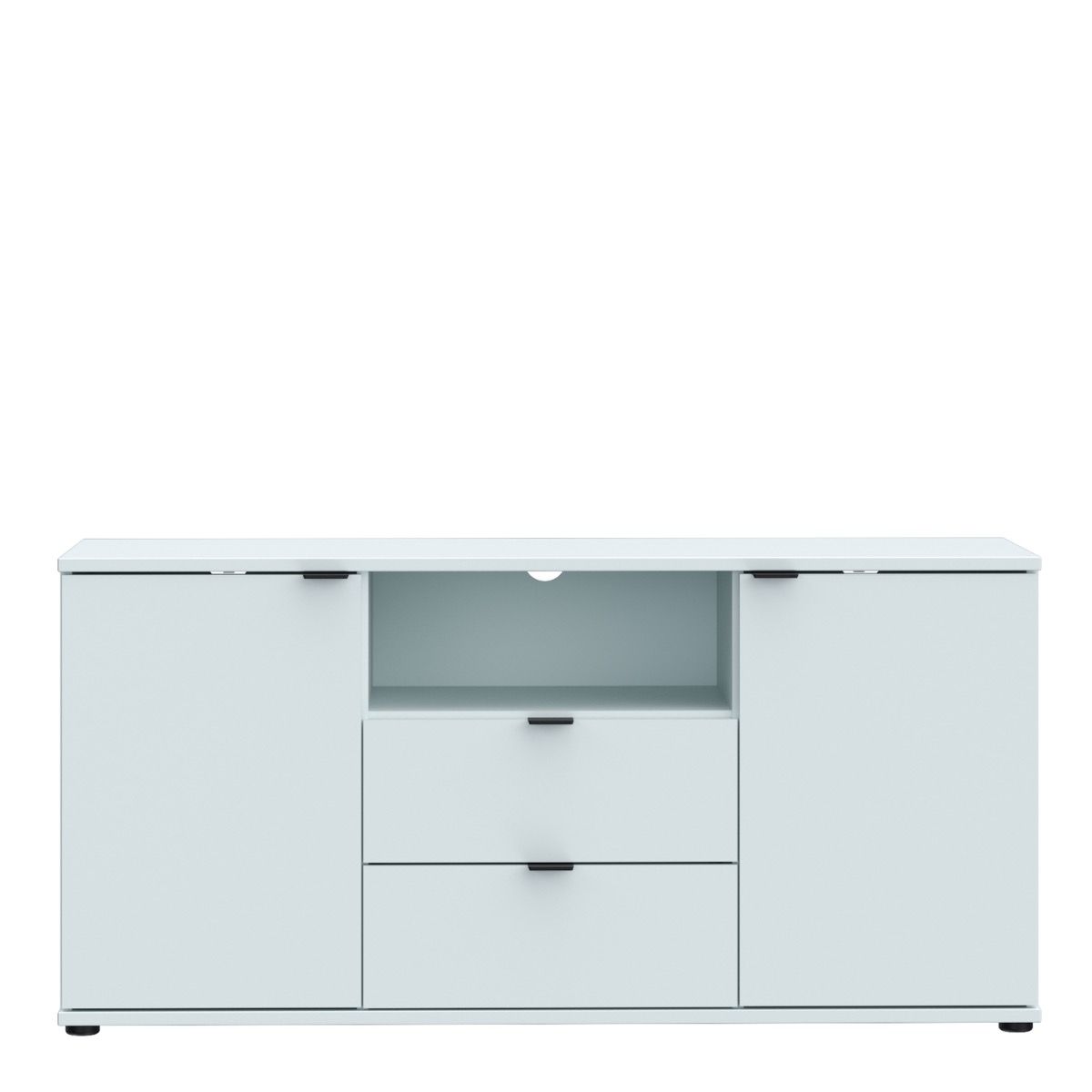 Ganymede Tall TV Stand With Open Shelf, Drawer & 2 Doors In Light Grey - Price Crash Furniture