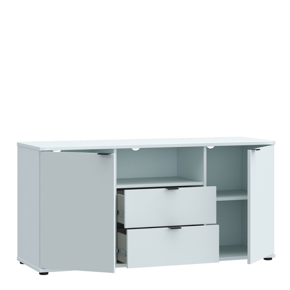 Ganymede Tall TV Stand With Open Shelf, Drawer & 2 Doors In Light Grey - Price Crash Furniture