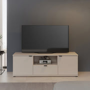 Ganymede TV Unit With Open Shelf, Drawer & 2 Doors In Sand - Price Crash Furniture