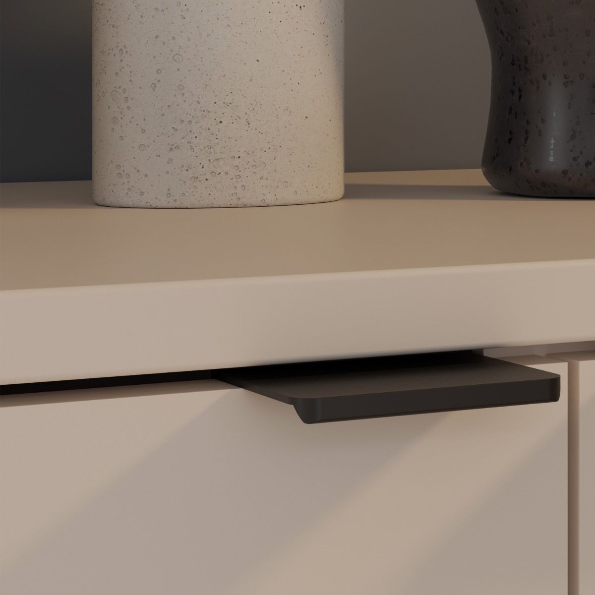 Ganymede TV Unit With Open Shelf, Drawer & 2 Doors In Sand - Price Crash Furniture