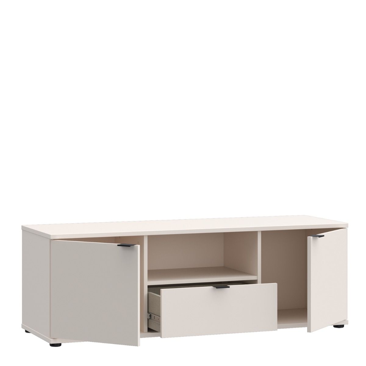 Ganymede TV Unit With Open Shelf, Drawer & 2 Doors In Sand - Price Crash Furniture