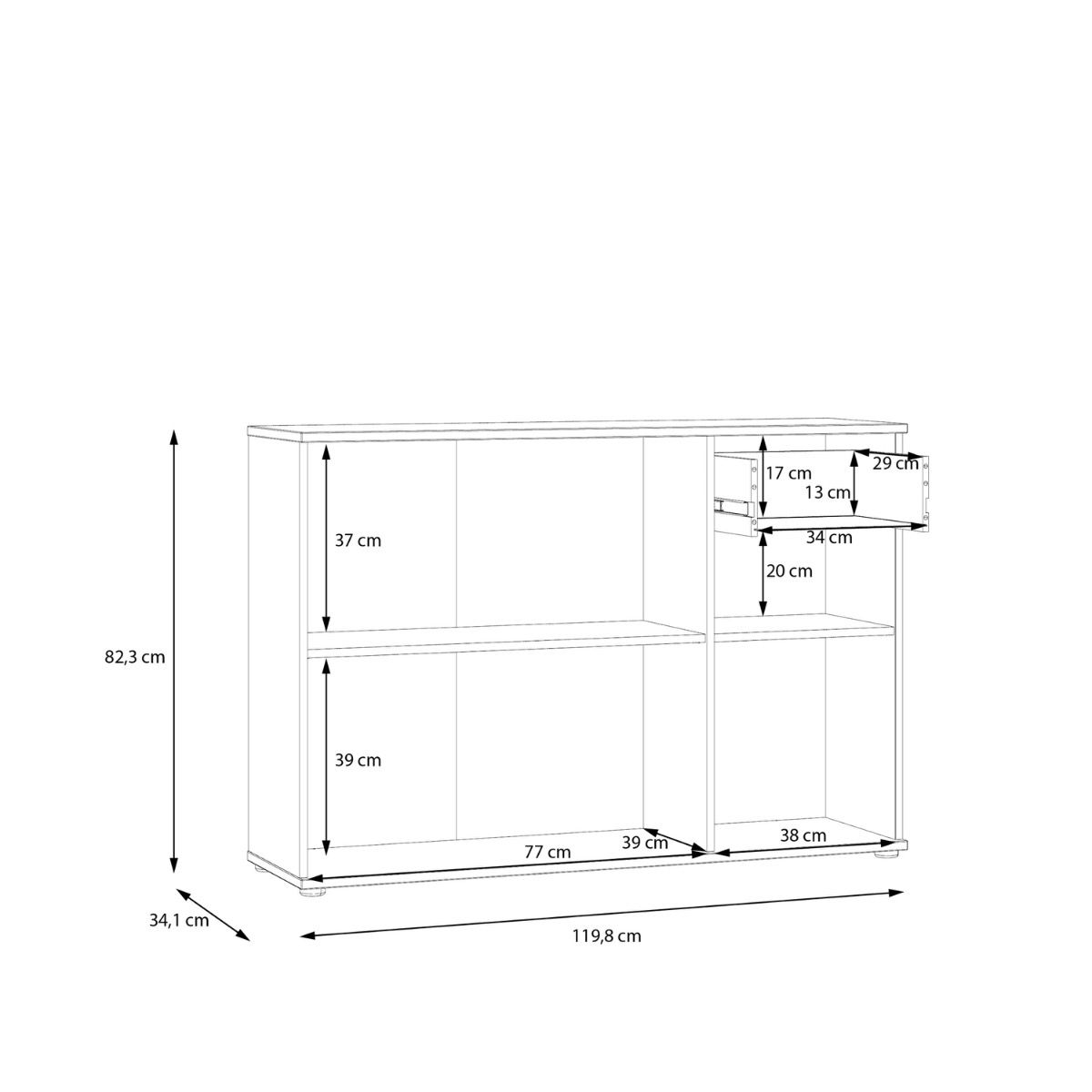 Ganymede Wide 3 Door Cupboard With Drawer In Light Grey - Price Crash Furniture