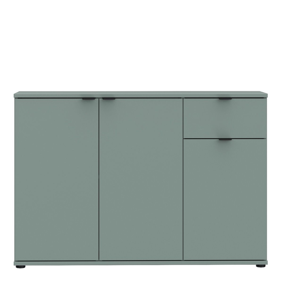 Ganymede Wide 3 Door Cupboard With Drawer In Sage Green - Price Crash Furniture