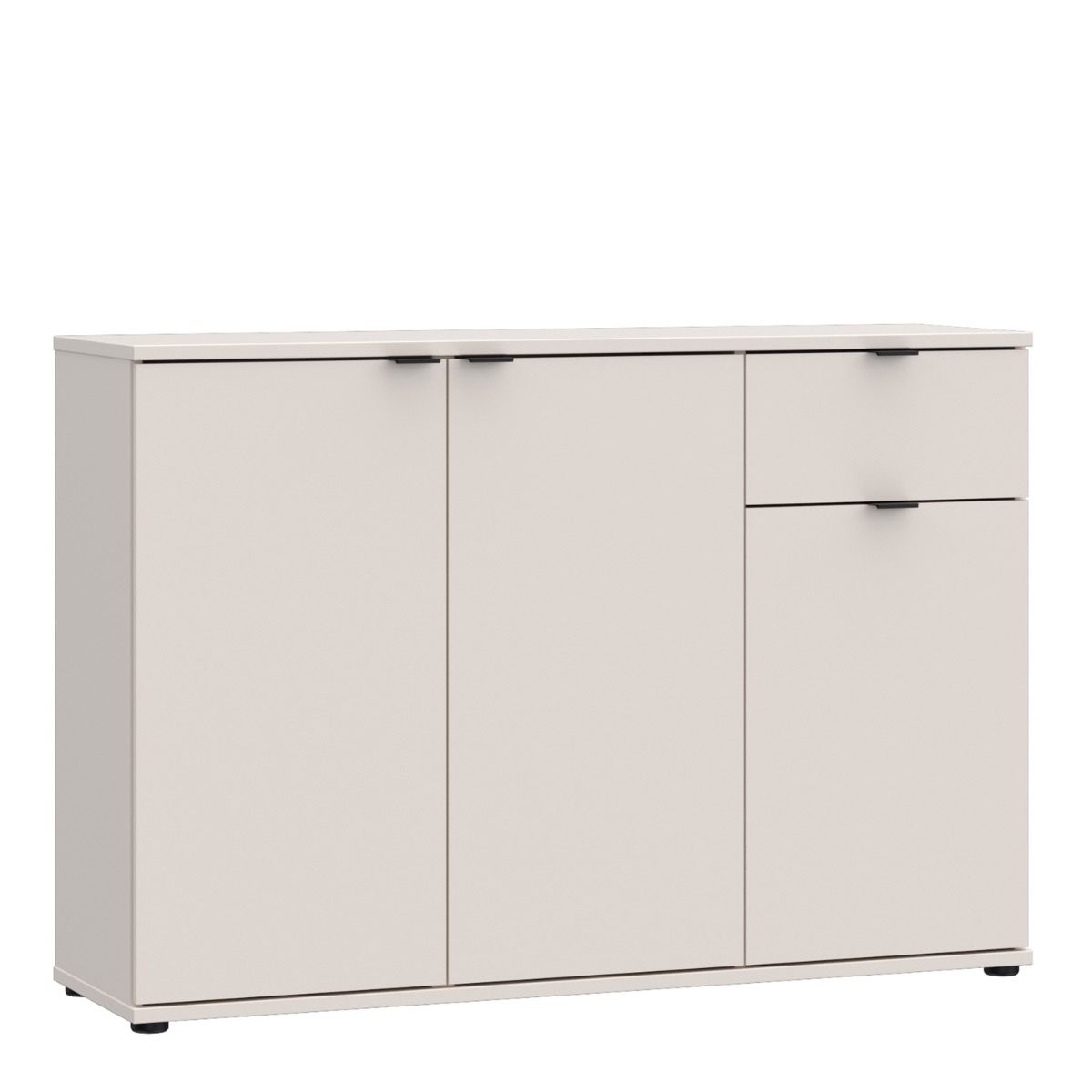 Ganymede Wide 3 Door Cupboard With Drawer In Sand - Price Crash Furniture