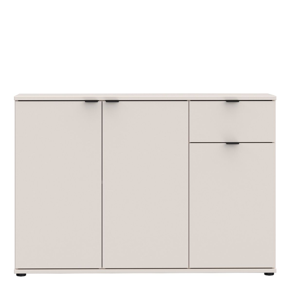 Ganymede Wide 3 Door Cupboard With Drawer In Sand - Price Crash Furniture