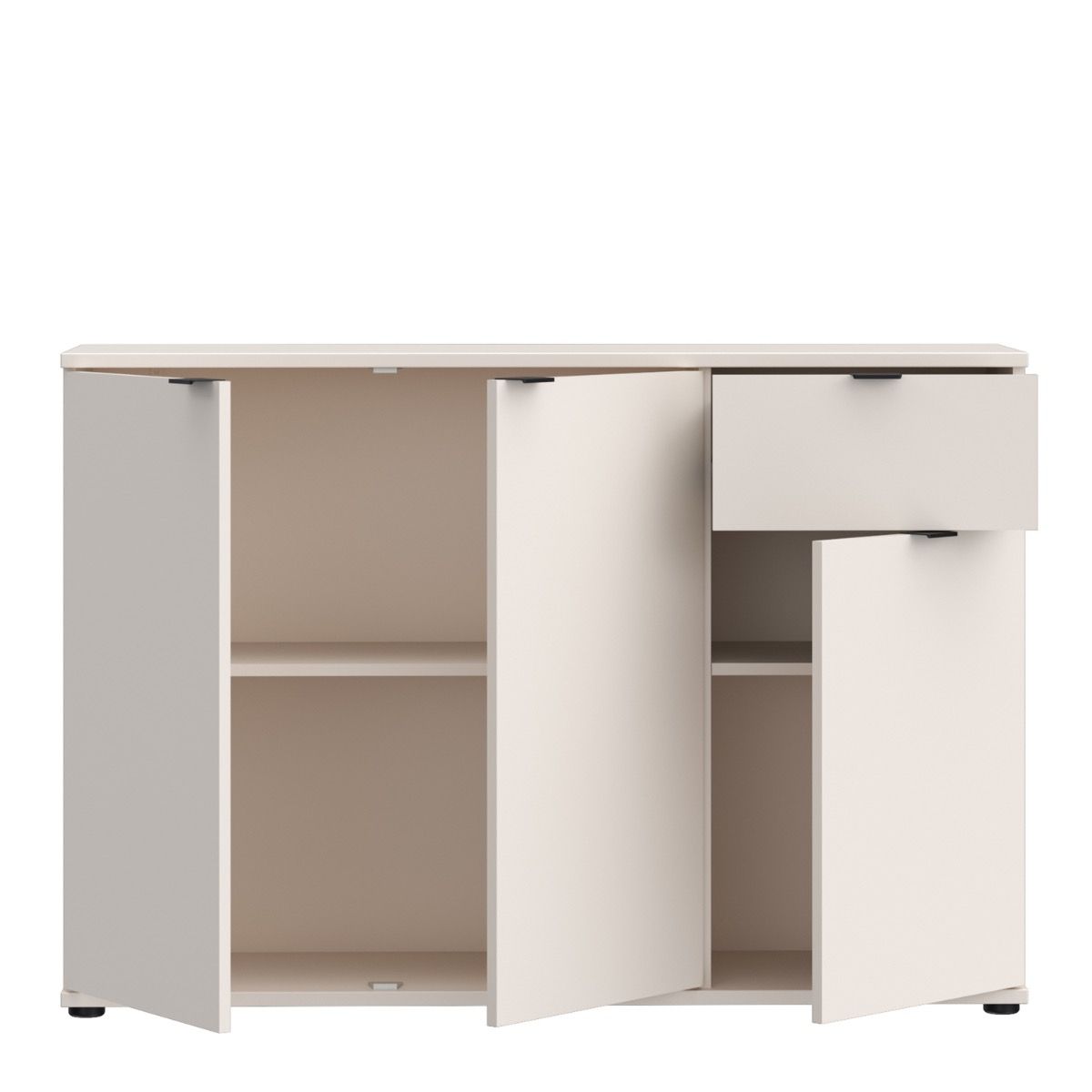 Ganymede Wide 3 Door Cupboard With Drawer In Sand - Price Crash Furniture