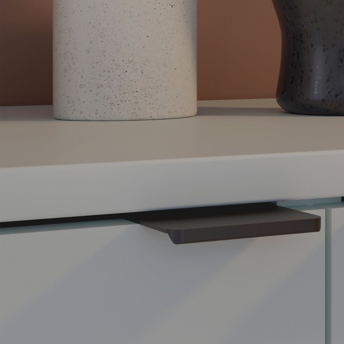 Ganymede Wide TV Unit With Open Shelf, Drawer & 2 Doors In Light Grey - Price Crash Furniture