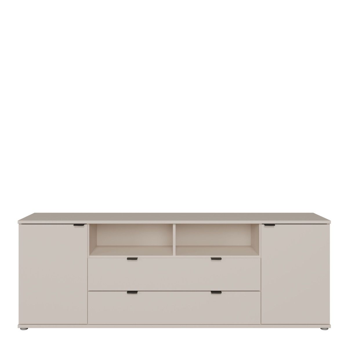 Ganymede Wide TV Unit With Open Shelving, 2 Drawers & 2 Doors In Sand - Price Crash Furniture