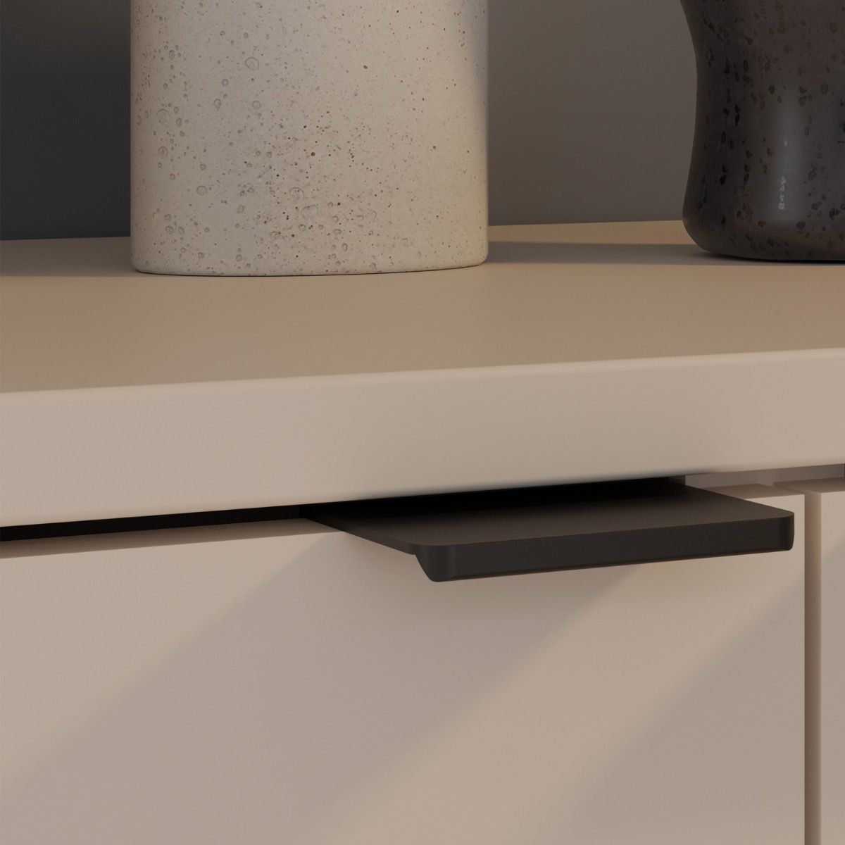 Ganymede Wide TV Unit With Open Shelving, 2 Drawers & 2 Doors In Sand - Price Crash Furniture