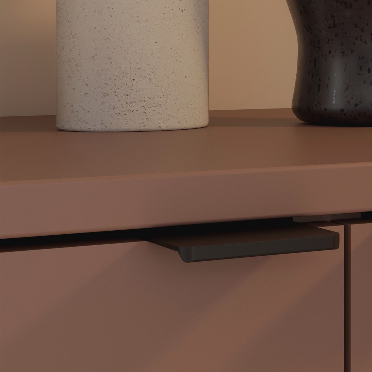 Ganymede Wide TV Unit With Open Shelving, 2 Drawers & 2 Doors In Terracotta - Price Crash Furniture