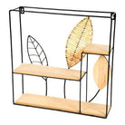 Square Metal Framed Rattan Leaf Shelf Unit by Geko - Price Crash Furniture