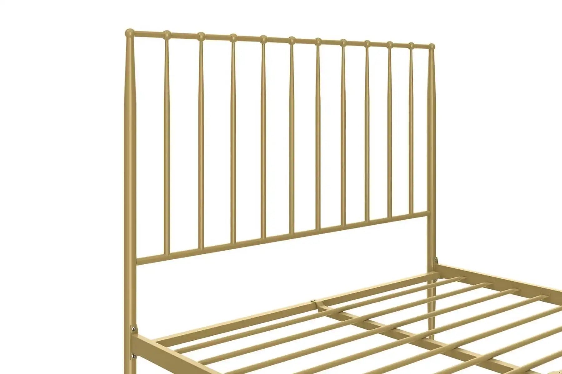 Giulia Modern Metal Double Bed in Gold by Dorel - Price Crash Furniture