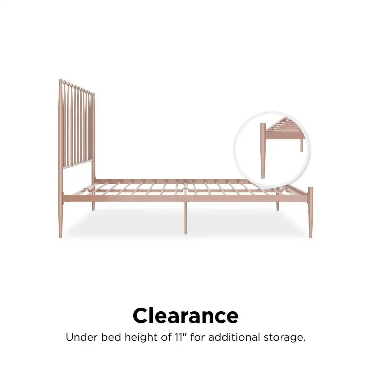 Giulia Modern Metal Double Bed in Pink by Dorel - Price Crash Furniture