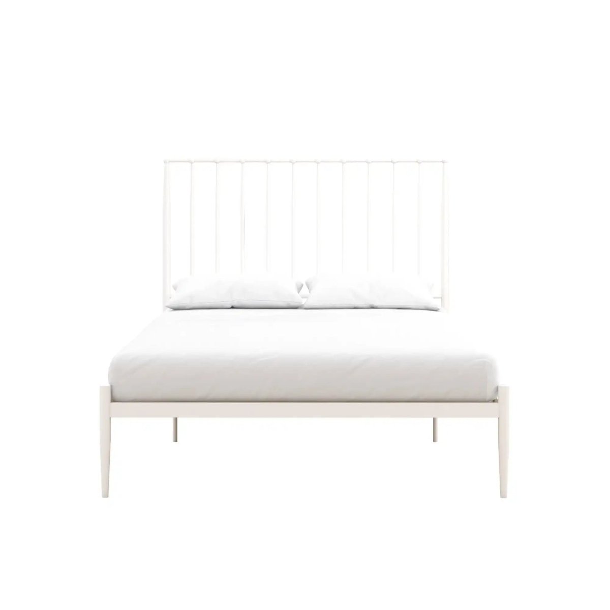 Giulia Modern Metal King size Bed in White by Dorel - Price Crash Furniture