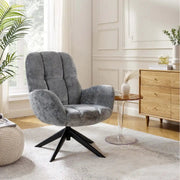 Glenfield Accent Chair Grey Chenille - Price Crash Furniture
